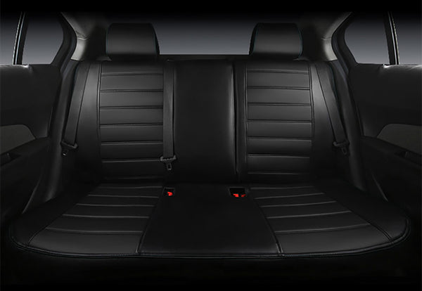 Black leather rear seat cover