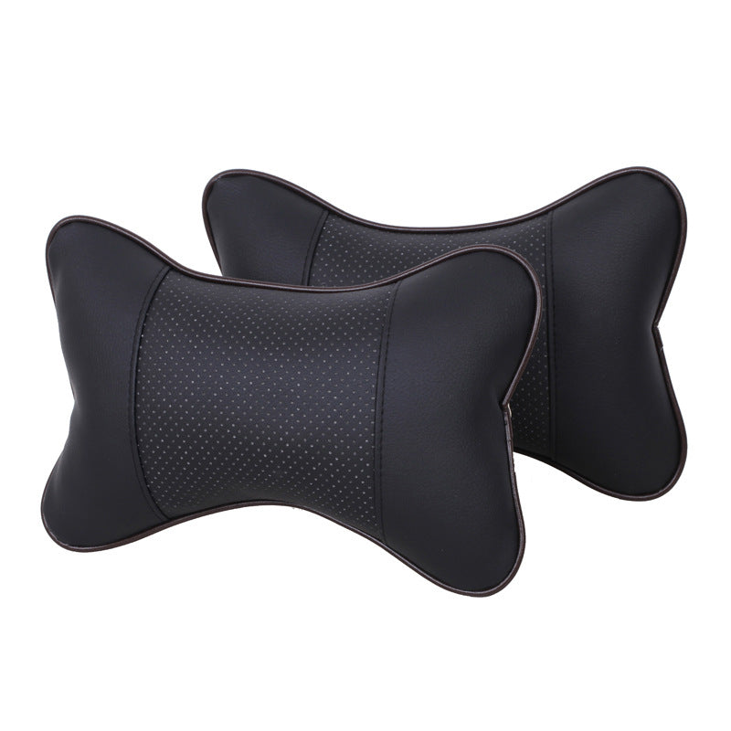 2-Piece Leather Car Neck Rest Pillows