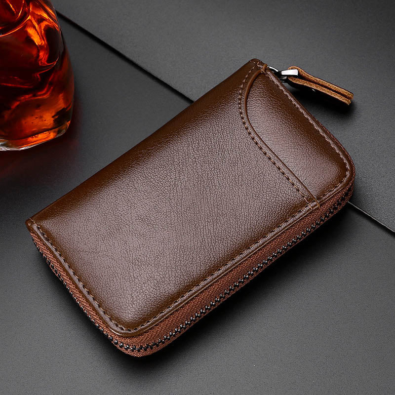 Genuine Leather Zipper Car Key Case - image 1