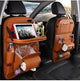Brown PU leather seat back storage bag