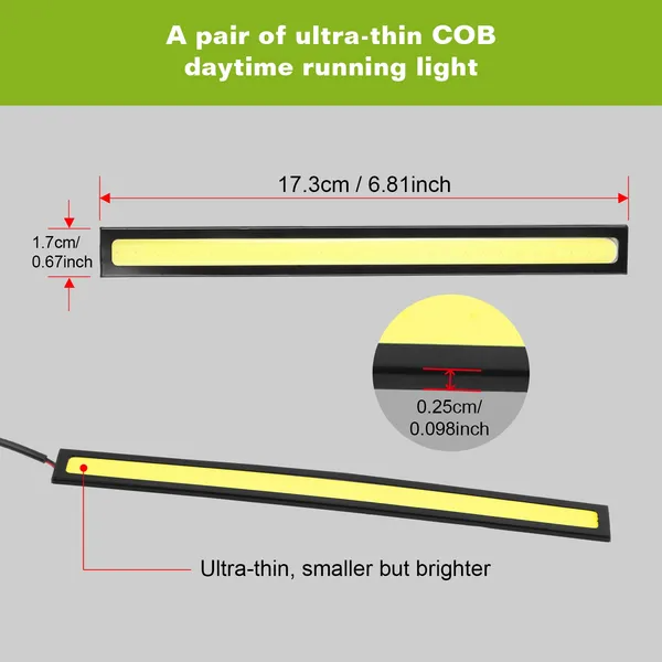 2-Piece Universal Car LED Daytime Running Lights