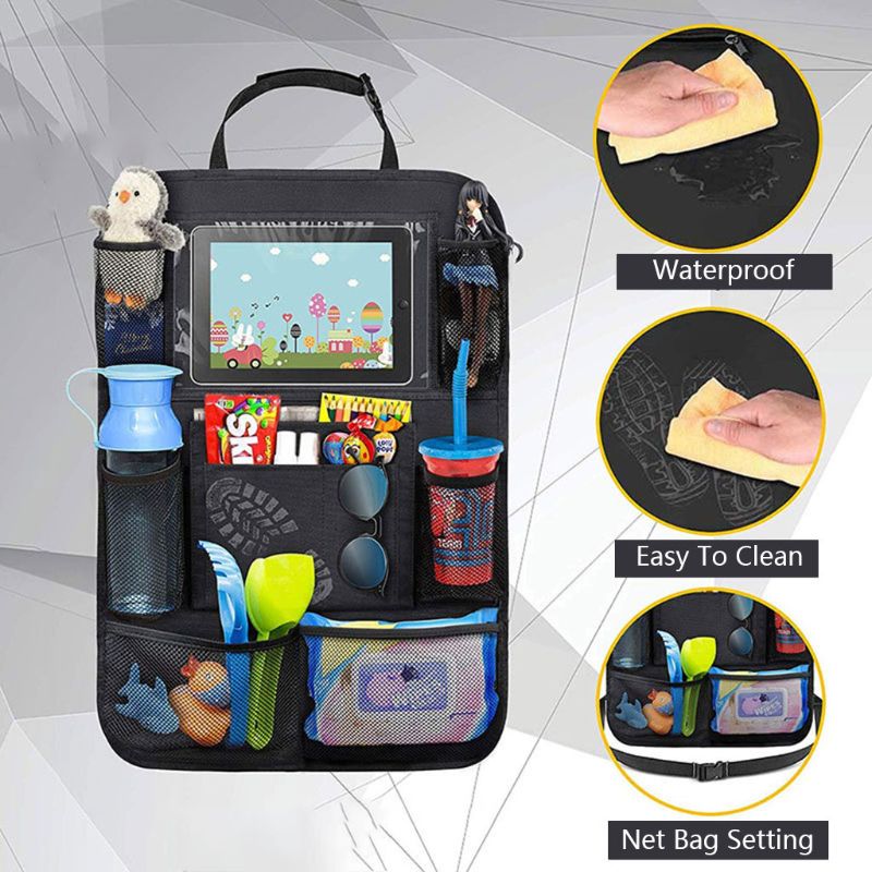 Seat back organizer features