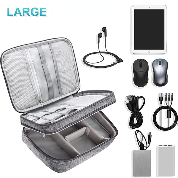 Double-Layer Travel Electronics Organizer – CJ product photo