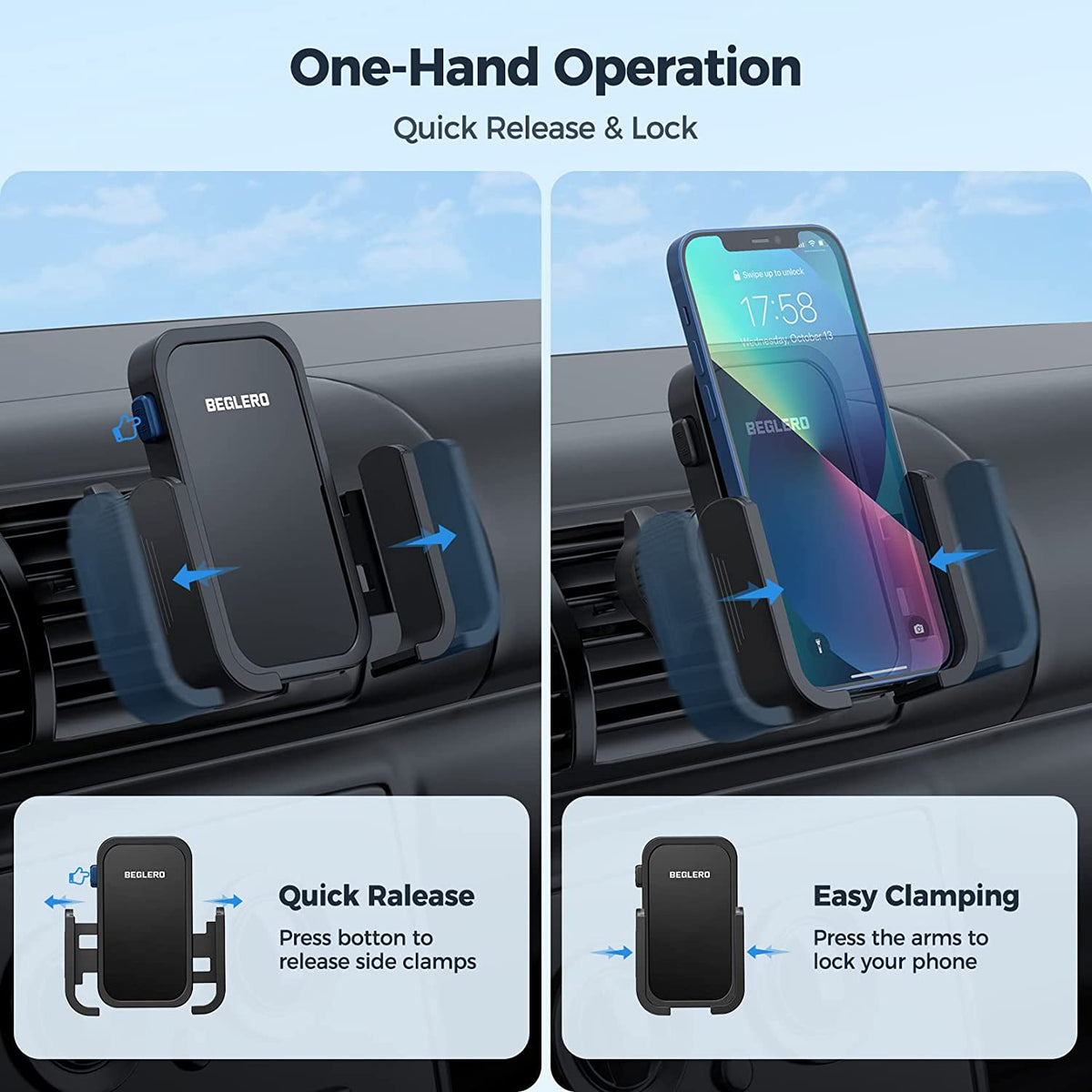 One-Touch Air Vent Phone Mount — product photo