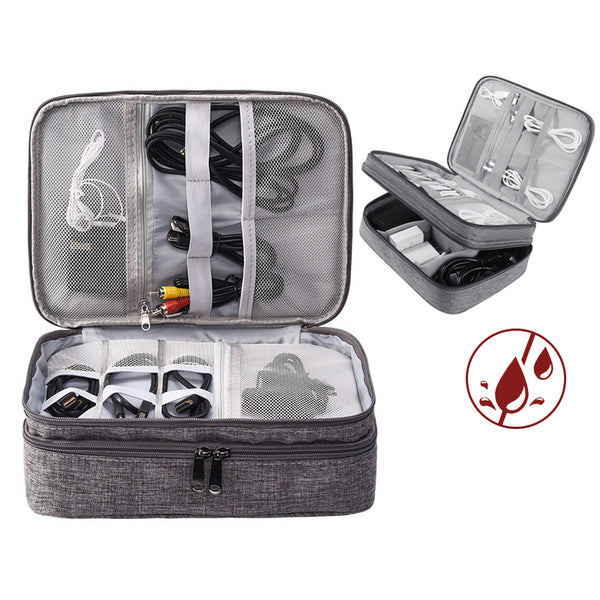 Double-Layer Travel Electronics Organizer – CJ product photo