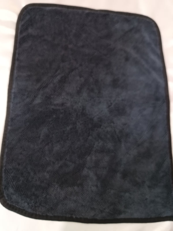 Gray microfiber detailing cloth laid flat