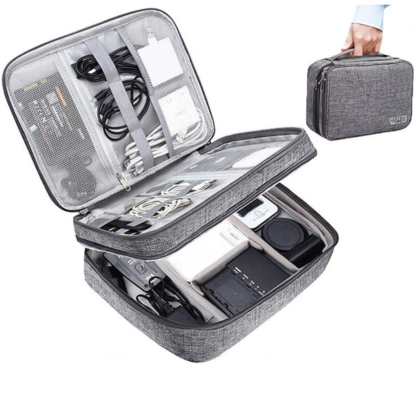 Double-Layer Travel Electronics Organizer – CJ product photo