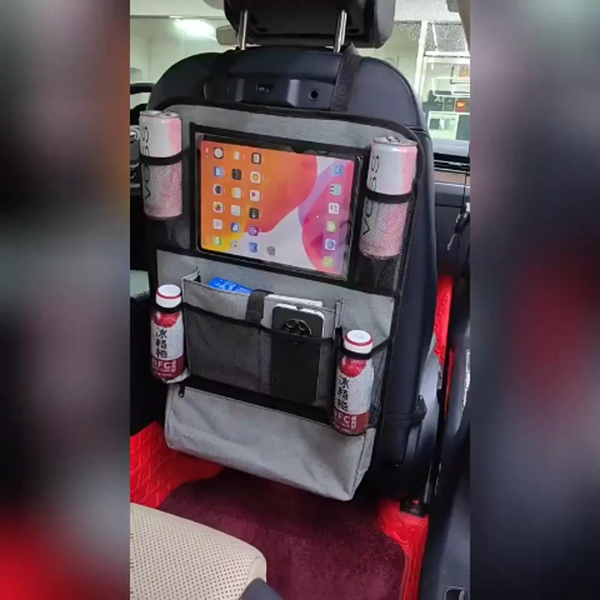 Seat back organizer installed