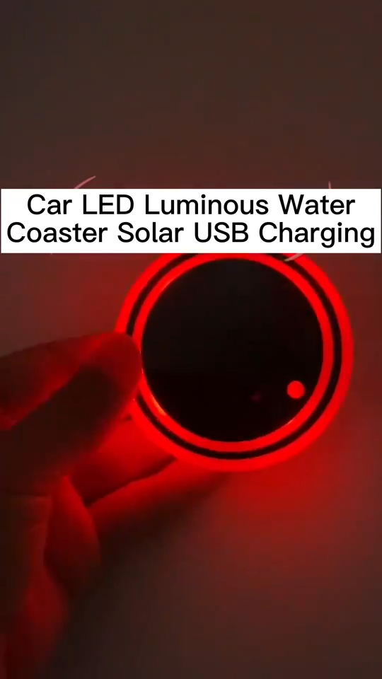 LED coaster glowing red