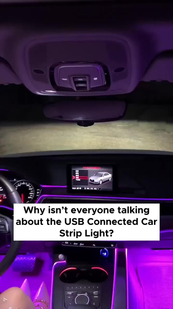 Purple USB ambient strip installed